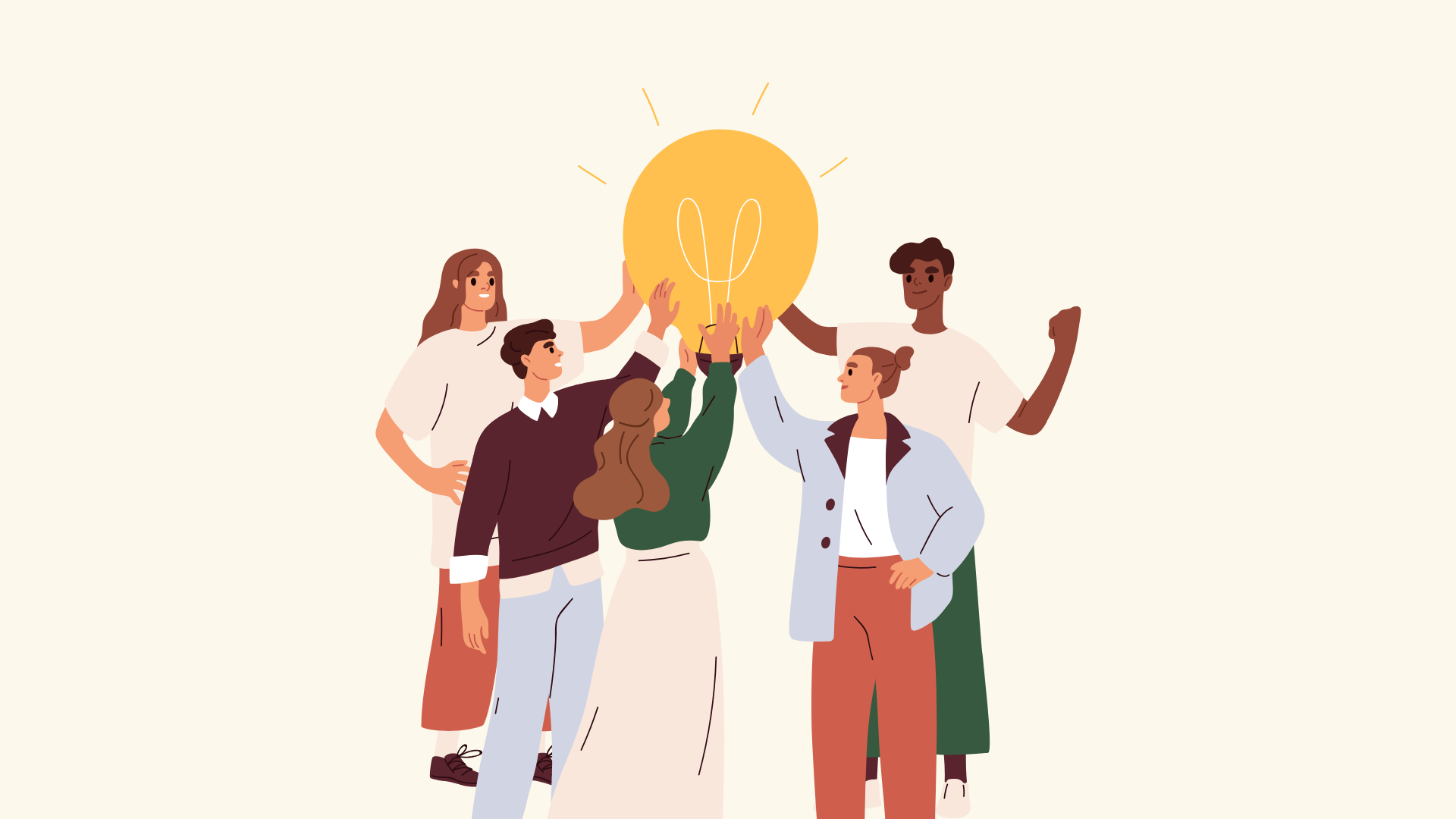 Image of teens with a lightbulb above their heads.
