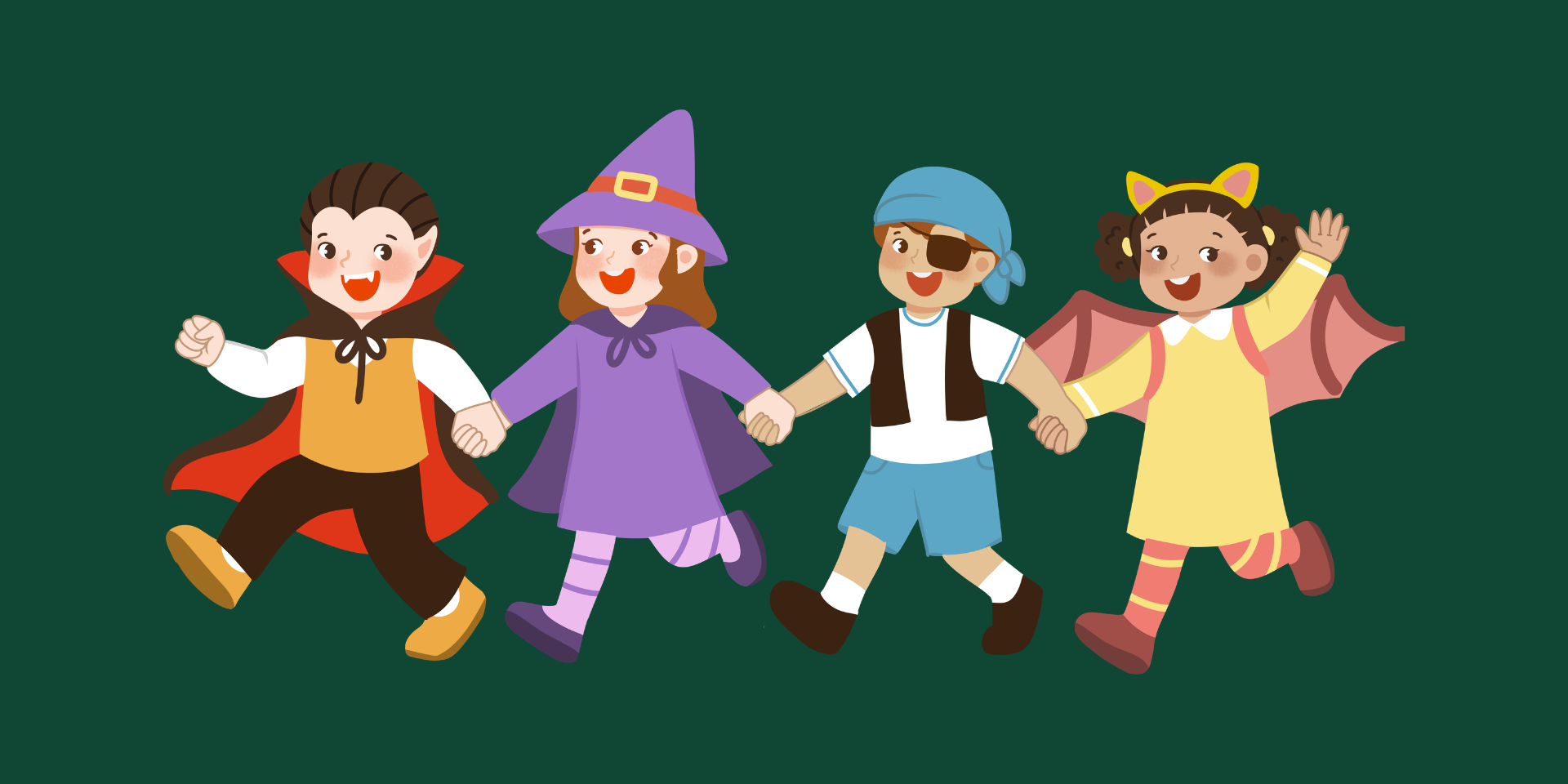 Kids wearing halloween costumes.