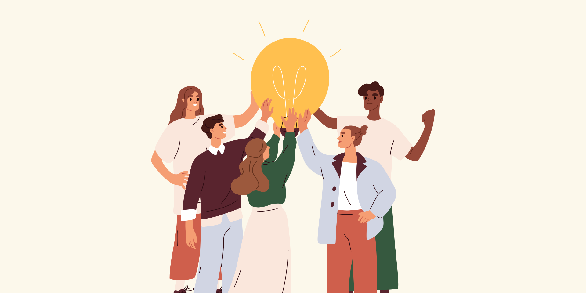 Image of teens with a lightbulb above their heads.