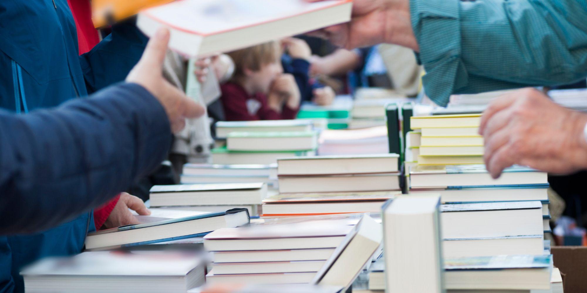 Books at a book sale